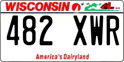 WI license plate 482XWR