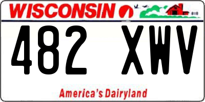 WI license plate 482XWV