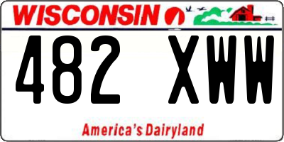 WI license plate 482XWW
