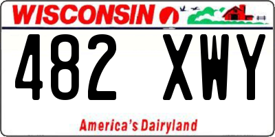 WI license plate 482XWY
