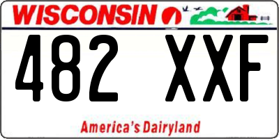 WI license plate 482XXF