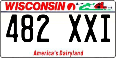 WI license plate 482XXI