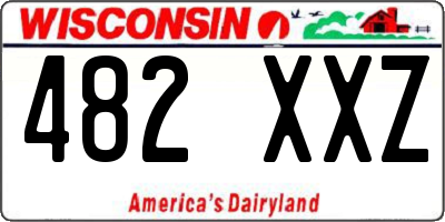 WI license plate 482XXZ