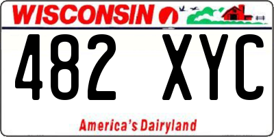 WI license plate 482XYC