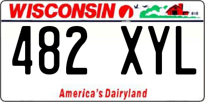 WI license plate 482XYL
