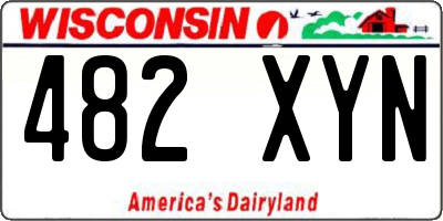 WI license plate 482XYN