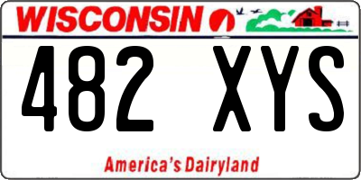 WI license plate 482XYS
