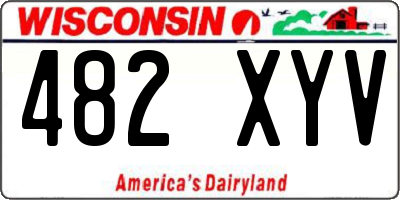 WI license plate 482XYV