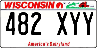WI license plate 482XYY