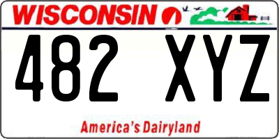WI license plate 482XYZ