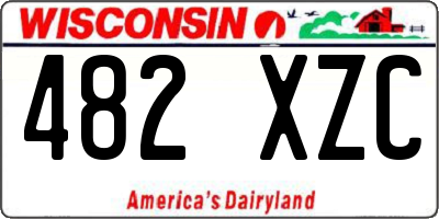 WI license plate 482XZC