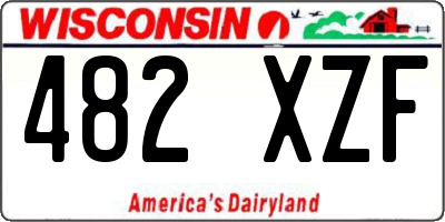 WI license plate 482XZF