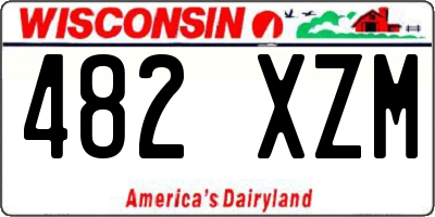 WI license plate 482XZM