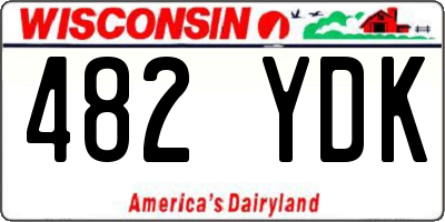 WI license plate 482YDK