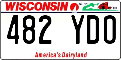 WI license plate 482YDO