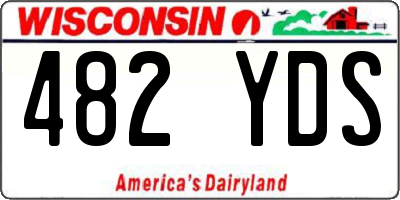 WI license plate 482YDS