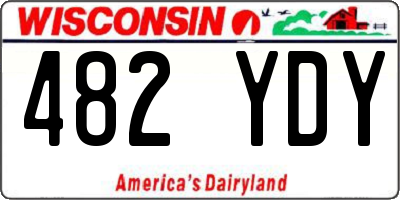 WI license plate 482YDY