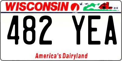 WI license plate 482YEA