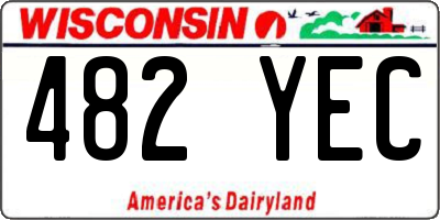 WI license plate 482YEC