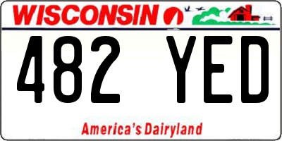 WI license plate 482YED
