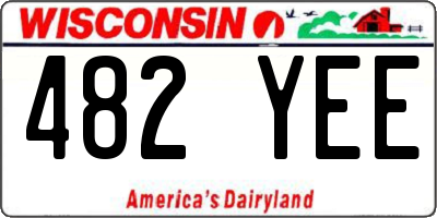 WI license plate 482YEE