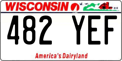 WI license plate 482YEF