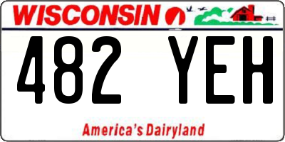 WI license plate 482YEH