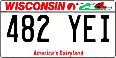 WI license plate 482YEI