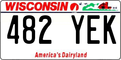 WI license plate 482YEK