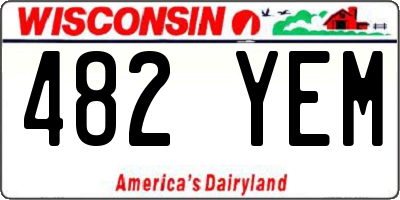 WI license plate 482YEM