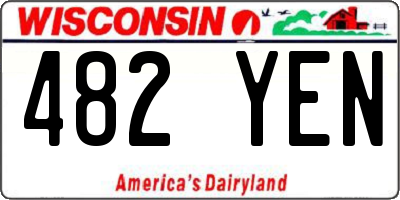 WI license plate 482YEN