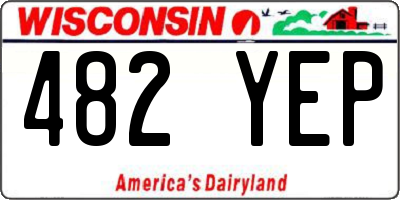 WI license plate 482YEP