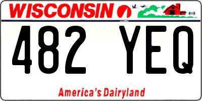 WI license plate 482YEQ