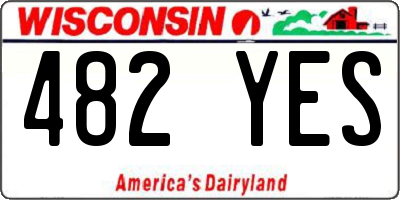 WI license plate 482YES