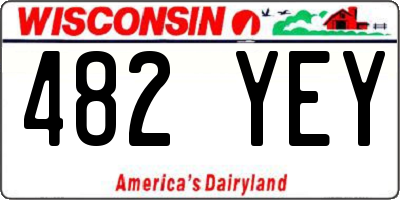 WI license plate 482YEY