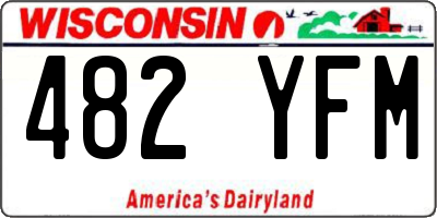 WI license plate 482YFM