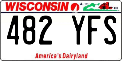 WI license plate 482YFS
