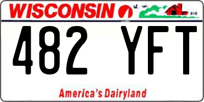WI license plate 482YFT