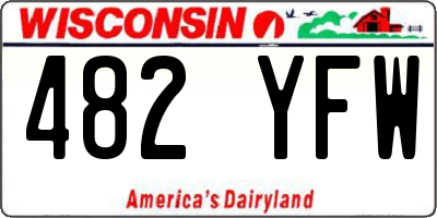 WI license plate 482YFW