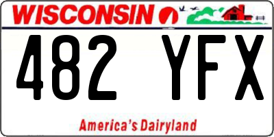 WI license plate 482YFX
