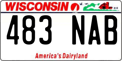 WI license plate 483NAB