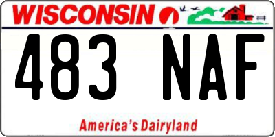 WI license plate 483NAF