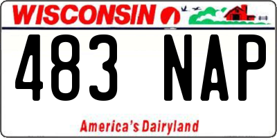 WI license plate 483NAP