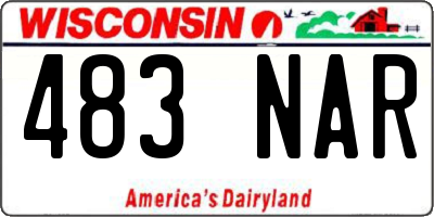 WI license plate 483NAR