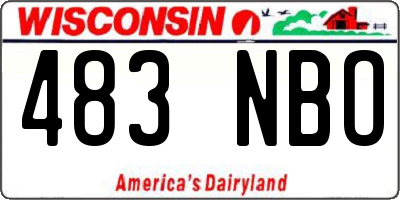 WI license plate 483NBO