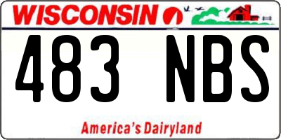 WI license plate 483NBS