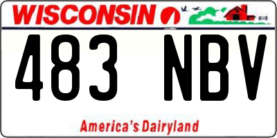 WI license plate 483NBV