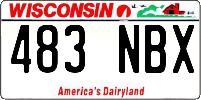 WI license plate 483NBX