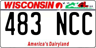 WI license plate 483NCC
