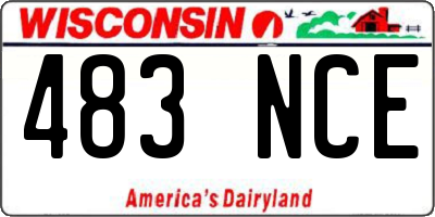 WI license plate 483NCE
